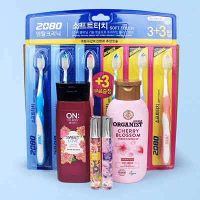 2080 미세모칫솔 3+3  LG 바디워시 5종세트