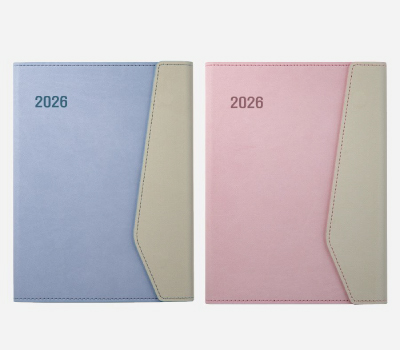 25절 양장 3단투톤 다이어리 (민트,핑크)
