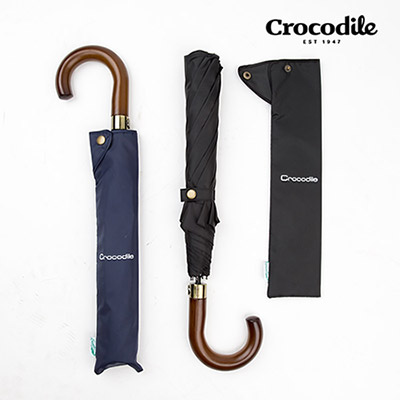 크로커다일 2단 우드 곡자우산 2컬러