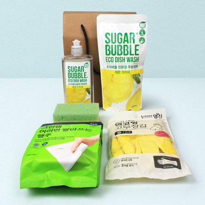 크린랩 여러번 빨아쓰는 행주 주방세제 용기 리필 5종세트