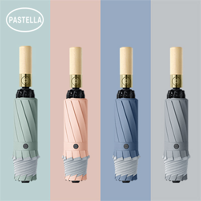 파스텔라 PS15 3단 자동 원목 거꾸로 우산