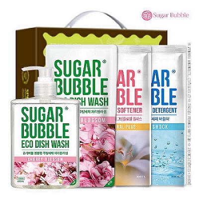 슈가버블 주방세제 470펌프 주방280리필 섬유300리필 세탁300리필 4종세트