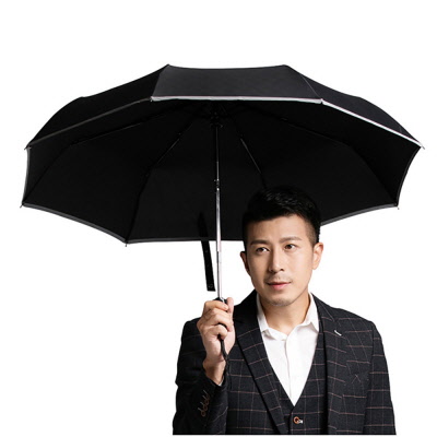 CD846 에코라이프 실용적인 자동 접이식 리버스 완전 발광 안전우산+차량용 비상망치