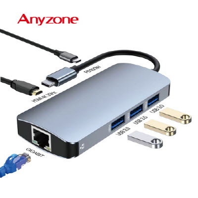 애니존 USB-C 3.0 4K, 30HZ 6포트 멀티 허브 ANY-HUB7