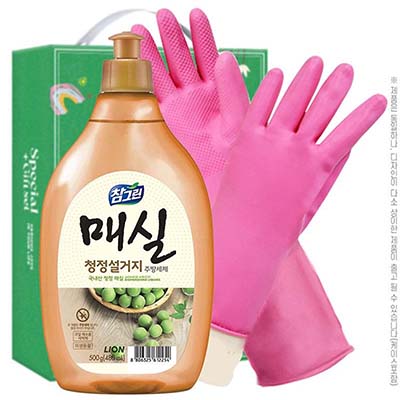 참그린매실500용기 고무장갑32cm 2종