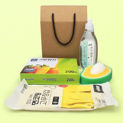 크린 위생장갑 200매 주방세제 4종세트