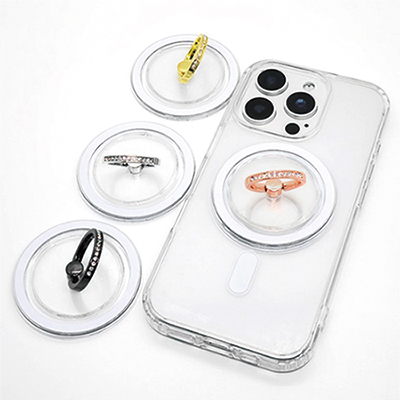 맥세이프 투명 큐빅 스마트링 원형 거치톡