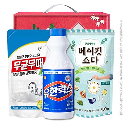 무균무때 유한락스 베이킹소다300리필 3종세트