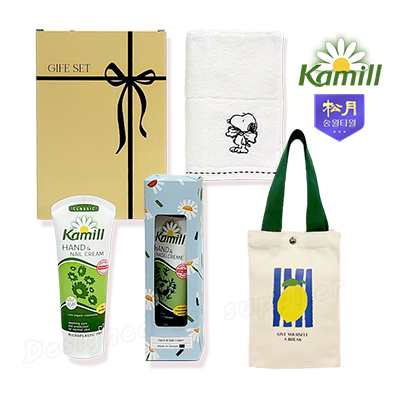 카밀핸드크림100ml선물세트 리본3호 송월핸드타올 파우치세트