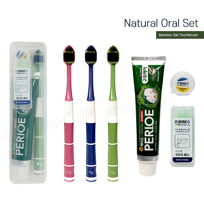 M케이스 죽염광폭LG칫솔 페리오100g 치실 치간 칫솔치약세트