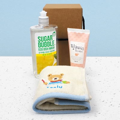 주방세제 280ml 과일나라 핸드크림 울리프렌즈 자수 핸드타올 3종세트