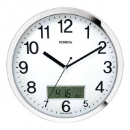 로니카 메탈유광 카렌다온도계 무소음벽시계 R305MC